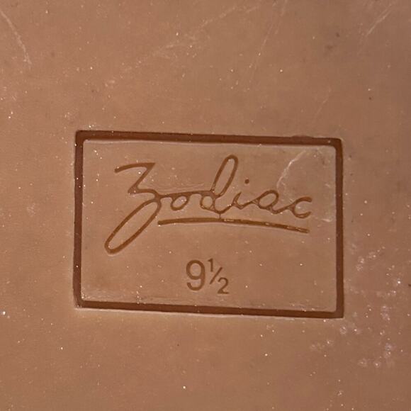 Zodiac Tan Silver Metallic Slip On Chunky Woven Boho Izzy Platform Sandal 9.5 - Picture 10 of 10